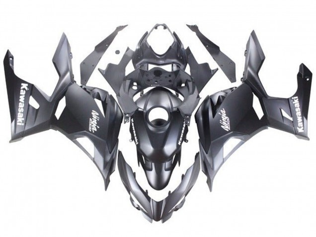 2018-2024 Kawasaki Ninja 400 Motorcycle Fairings - Matte Black White Decals Canada for Sale