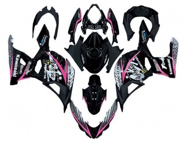 2018-2024 Kawasaki Ninja 400 Motorcycle Fairings - Glossy Black Pink White Canada for Sale