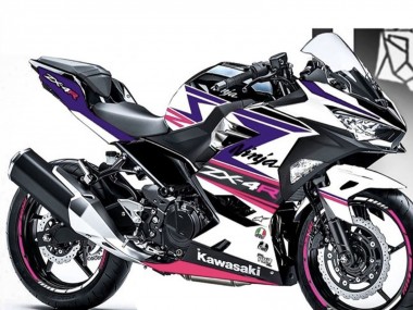 2018-2024 Kawasaki Ninja 400 Motorcycle Fairings - White Purple Pink Canada for Sale