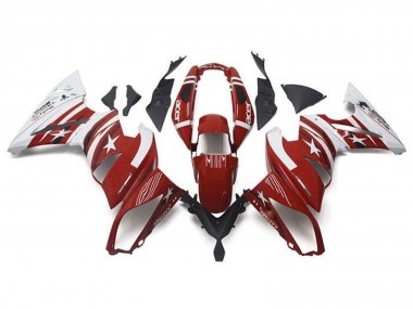 2009-2011 Kawasaki Ninja 650 EX650 Motorcycle Fairings - Red White Star Acer Canada for Sale