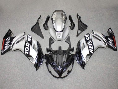 2012-2016 Kawasaki Ninja 650 EX650 Motorcycle Fairings - Silver Black Repsol Canada for Sale