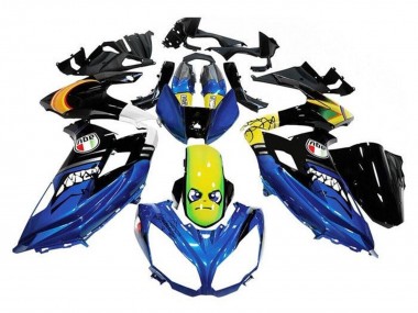 2012-2016 Kawasaki Ninja 650 EX650 Motorcycle Fairings - Blue Yellow Shark Canada for Sale