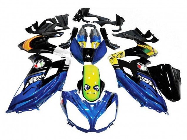 2012-2016 Kawasaki Ninja 650 EX650 Motorcycle Fairings - Blue Yellow Shark Canada for Sale