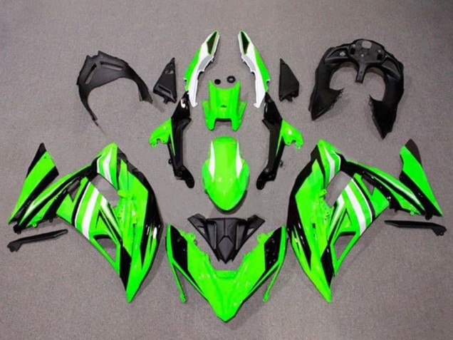 2017-2019 Kawasaki Ninja 650 EX650 Motorcycle Fairings - Green White Black Stripe Canada for Sale