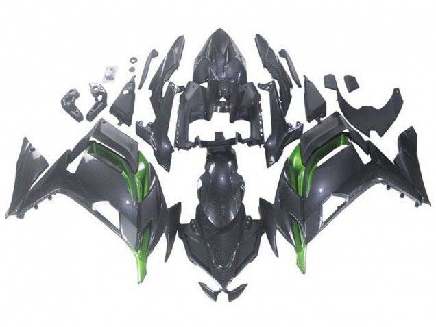 2020-2025 Kawasaki Ninja 650 EX650 Motorcycle Fairings - Faux Carbon Fiber Green Canada for Sale