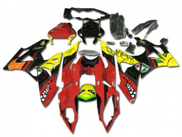 2009-2014 BMW S1000RR Motorcycle Fairings - Yellow Red Black Shark Canada for Sale