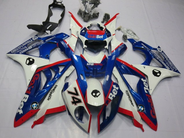 2009-2014 BMW S1000RR Motorcycle Fairings - White Red Blue GoldBet Canada for Sale