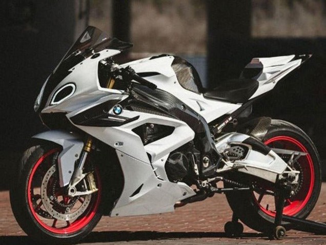 2017-2018 BMW S1000RR Motorcycle Fairings - White Faux Carbon Fiber Canada for Sale