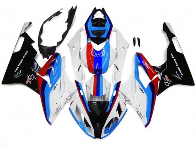 2017-2018 BMW S1000RR Motorcycle Fairings - White Blue Red Black Stripe Canada for Sale
