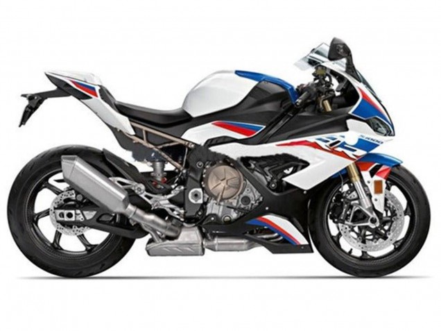 2019-2022 BMW S1000RR Motorcycle Fairings - White Blue Red Stripe Canada for Sale
