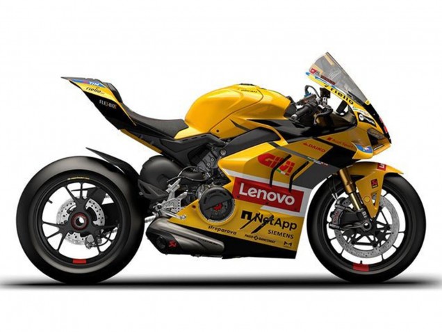 2022-2024 Ducati Panigale V4 V4S Motorcycle Fairings - Yellow Red Lenovo Canada for Sale