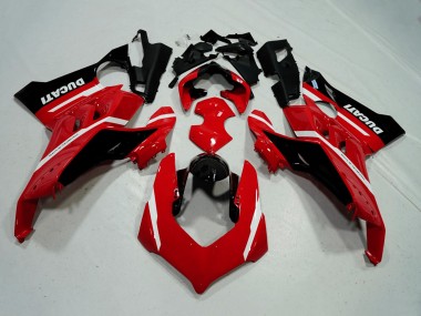 2020-2021 Ducati Panigale V4 V4S Motorcycle Fairings - Red White Glossy Black Stripe Canada for Sale