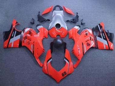 2020-2021 Ducati Panigale V4 V4S Motorcycle Fairings - Silver Red Matte Black Stripe 65 Canada for Sale