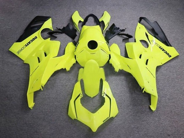 2020-2021 Ducati Panigale V4 V4S Motorcycle Fairings - Neon Yellow Glossy Black Corse Canada for Sale