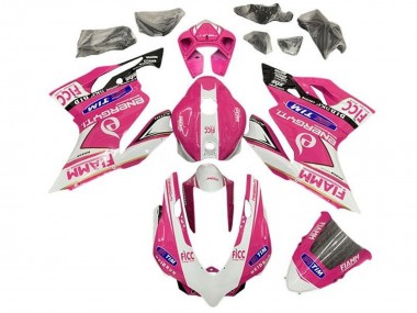 2011-2014 Ducati Panigale 899/1199 Motorcycle Fairings - Pink White Glossy Black Fiamm Canada for Sale