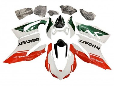2011-2014 Ducati Panigale 899 Motorcycle Fairings - White Green Red Stripe Canada for Sale