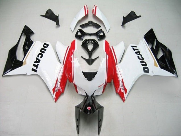 2011-2014 Ducati Panigale 1199 Motorcycle Fairings - White Red Glossy Black Stripe Canada for Sale