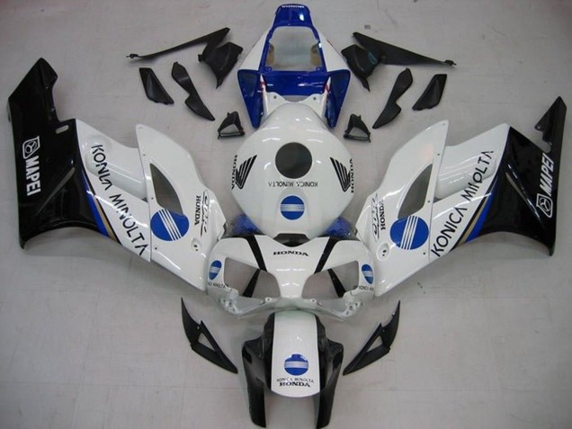 2004-2005 Honda CBR1000RR Motorcycle Fairings - White Blue Glossy Black Konica Minolta Canada for Sale