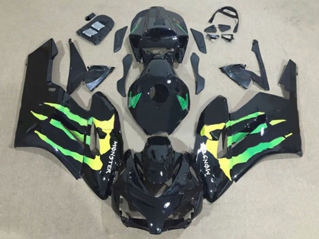 2004-2005 Honda CBR1000RR Motorcycle Fairings - Glossy Black Green Yellow Monster Canada for Sale