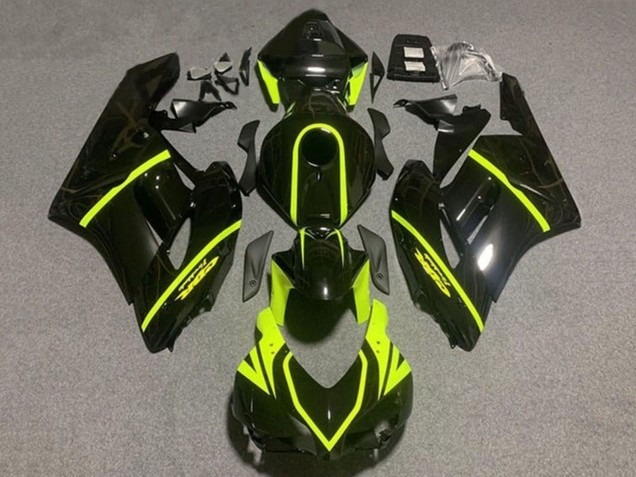 2004-2005 Honda CBR1000RR Motorcycle Fairings - Glossy Black High Viz Yellow Stripe Canada for Sale
