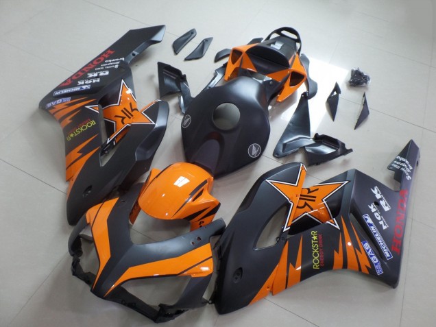 2004-2005 Honda CBR1000RR Motorcycle Fairings - Orange Matte Black Rockstar Canada for Sale