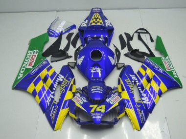 2004-2005 Honda CBR1000RR Motorcycle Fairings - Blue Yellow Green MoviStar Canada for Sale