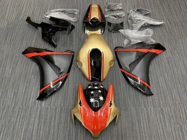 2008-2011 Honda CBR1000RR Motorcycle Fairings - Gold Red Matte Black Star Canada for Sale