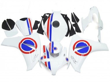 2008-2011 Honda CBR1000RR Motorcycle Fairings - White Red Blue Stripe Canada for Sale