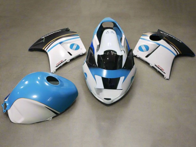 1996-2007 Honda CBR1100XX Blackbird Motorcycle Fairings - White Blue Black Konica Minolta Canada for Sale