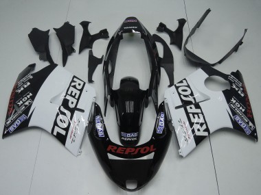 1996-2007 Honda CBR1100XX Blackbird Motorcycle Fairings - Glossy Black White Red Repsol Canada for Sale