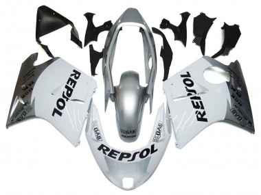 1996-2007 Honda CBR1100XX Blackbird Motorcycle Fairings - Silver White Grey Black Repsol Canada for Sale