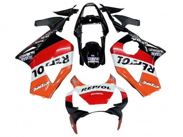 2002-2003 Honda CBR900RR 954 Motorcycle Fairings - White Orange Red Glossy Black Repsol Canada for Sale