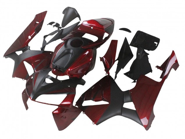 2005-2006 Honda CBR600RR Motorcycle Fairings - Maroon Red Matte Black Canada for Sale