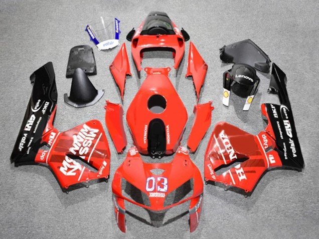 2005-2006 Honda CBR600RR Motorcycle Fairings - Red Black White 03 Canada for Sale