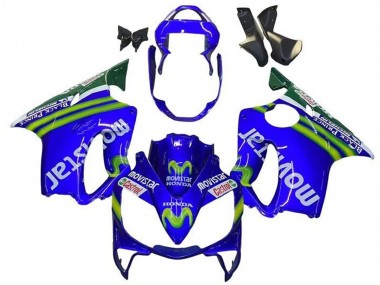 2001-2003 Honda CBR600 F4i Motorcycle Fairings - Blue Green White MoviStar Canada for Sale