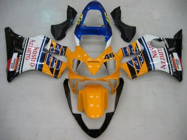 2001-2003 Honda CBR600 F4i Motorcycle Fairings - Yellow White Blue Glossy Black Nastro Azzurro Canada for Sale
