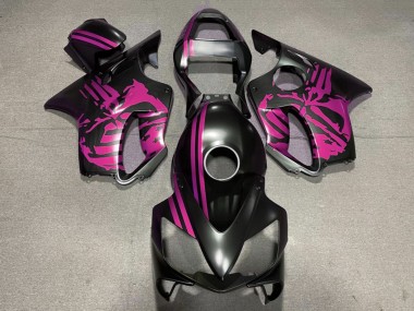 2001-2003 Honda CBR600 F4i Motorcycle Fairings - Pink Matte Black Skull Canada for Sale