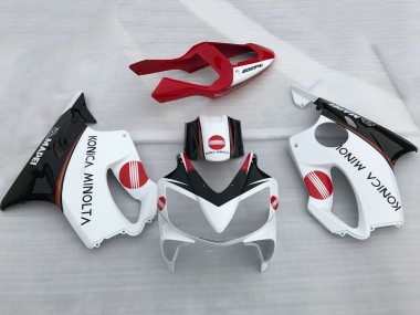 2001-2003 Honda CBR600 F4i Motorcycle Fairings - White Red Glossy Black Konica Minolta Canada for Sale