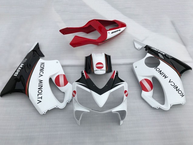 2001-2003 Honda CBR600 F4i Motorcycle Fairings - White Red Glossy Black Konica Minolta Canada for Sale
