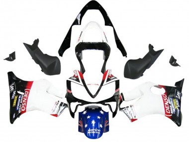 2001-2003 Honda CBR600 F4i Motorcycle Fairings - White Blue Red Glossy Black DENSO Star Canada for Sale
