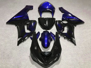 2005-2006 Kawasaki ZX6R Motorcycle Fairing - Blue Glossy Black Canada for Sale