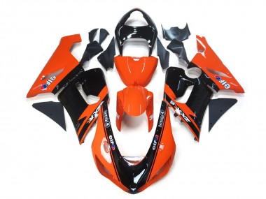2005-2006 Kawasaki ZX6R Motorcycle Fairings - Orange Black Elf Canada for Sale