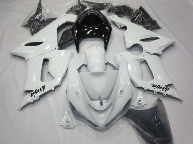 2005-2006 Kawasaki ZX6R Motorcycle Fairings - White Black Canada for Sale