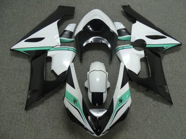 2005-2006 Kawasaki ZX6R Motorcycle Fairings - White Black Green Canada for Sale