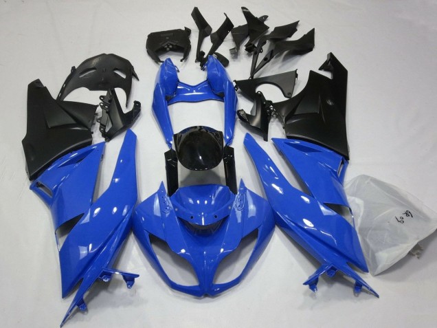 2007-2008 Kawasaki ZX6R Motorcycle Fairings - Blue Black Matte Black Canada for Sale