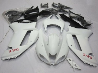 2007-2008 Kawasaki ZX6R Motorcycle Fairings - Matte White Red Canada for Sale