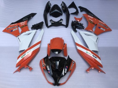 2007-2008 Kawasaki ZX6R Motorcycle Fairings - Orange White Black Canada for Sale