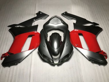 2007-2008 Kawasaki ZX6R Motorcycle Fairings - Silver Red Canada for Sale