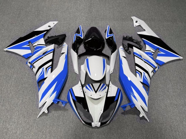 2007-2008 Kawasaki ZX6R Motorcycle Fairings - White Blue Black Canada for Sale