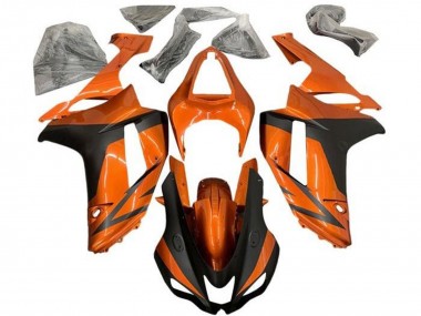 2007-2008 Kawasaki ZX6R Motorcycle Fairings - Orange Matte Black Canada for Sale